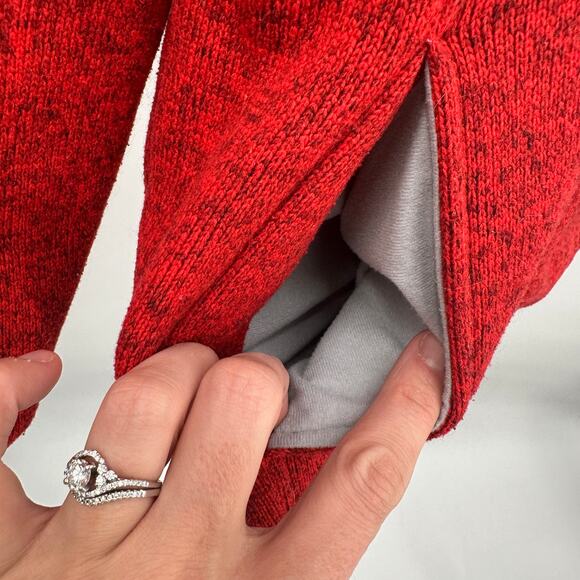 L.L. Bean Kid's Red Navy T Snap Sweater Fleece Pullover // L 14-16 - Picture 8 of 10